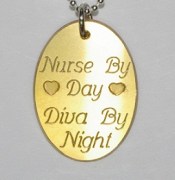 Brass Nurse by Day Diva By Night Oval Tag1